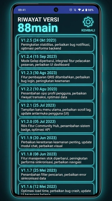 Riwayat Versi 88main untuk Pengguna Android