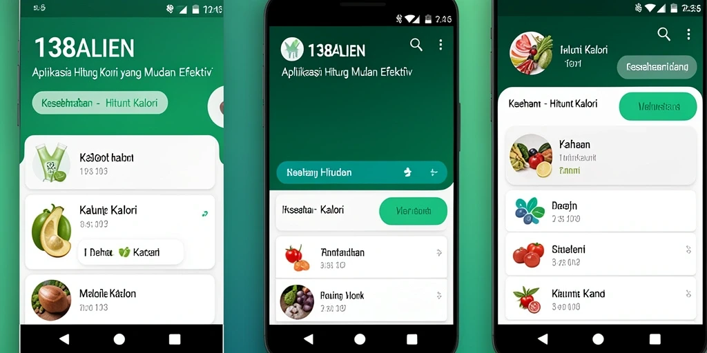 Antarmuka pengguna aplikasi 138ALIEN yang memudahkan penghitungan kalori.