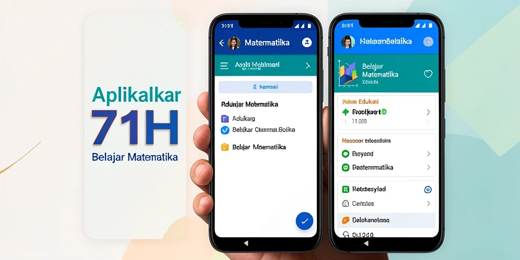 Antarmuka interaktif aplikasi 71H untuk belajar matematika.