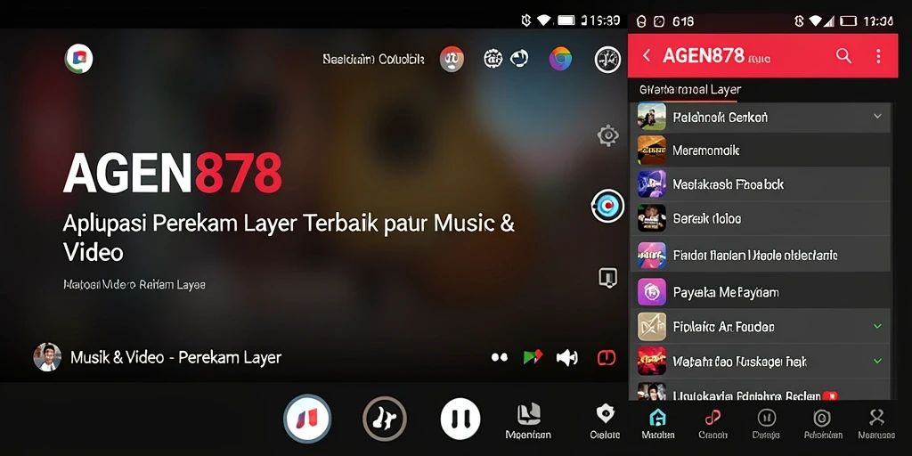 Antarmuka aplikasi AGEN878 saat merekam layar dengan kualitas tinggi.