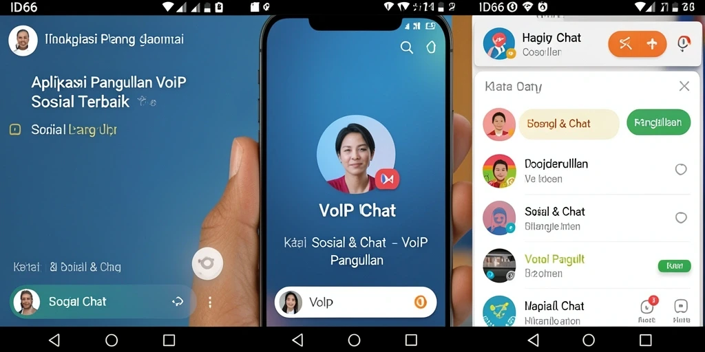 Antarmuka pengguna ID66 saat melakukan panggilan VoIP.